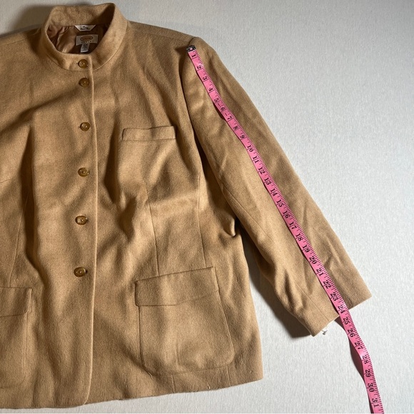 NWT Pure Camel Hair Italian Vintage Talbots Tan Coat Buttons + Pockets Size 20W - Picture 6 of 10